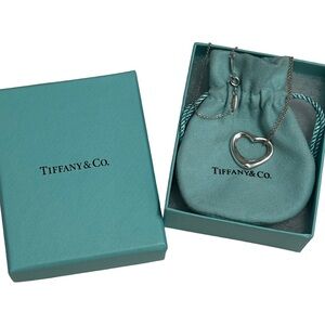 Authentic Tiffany & Co. 22mm Elsa Peretti Open Heart Necklace.